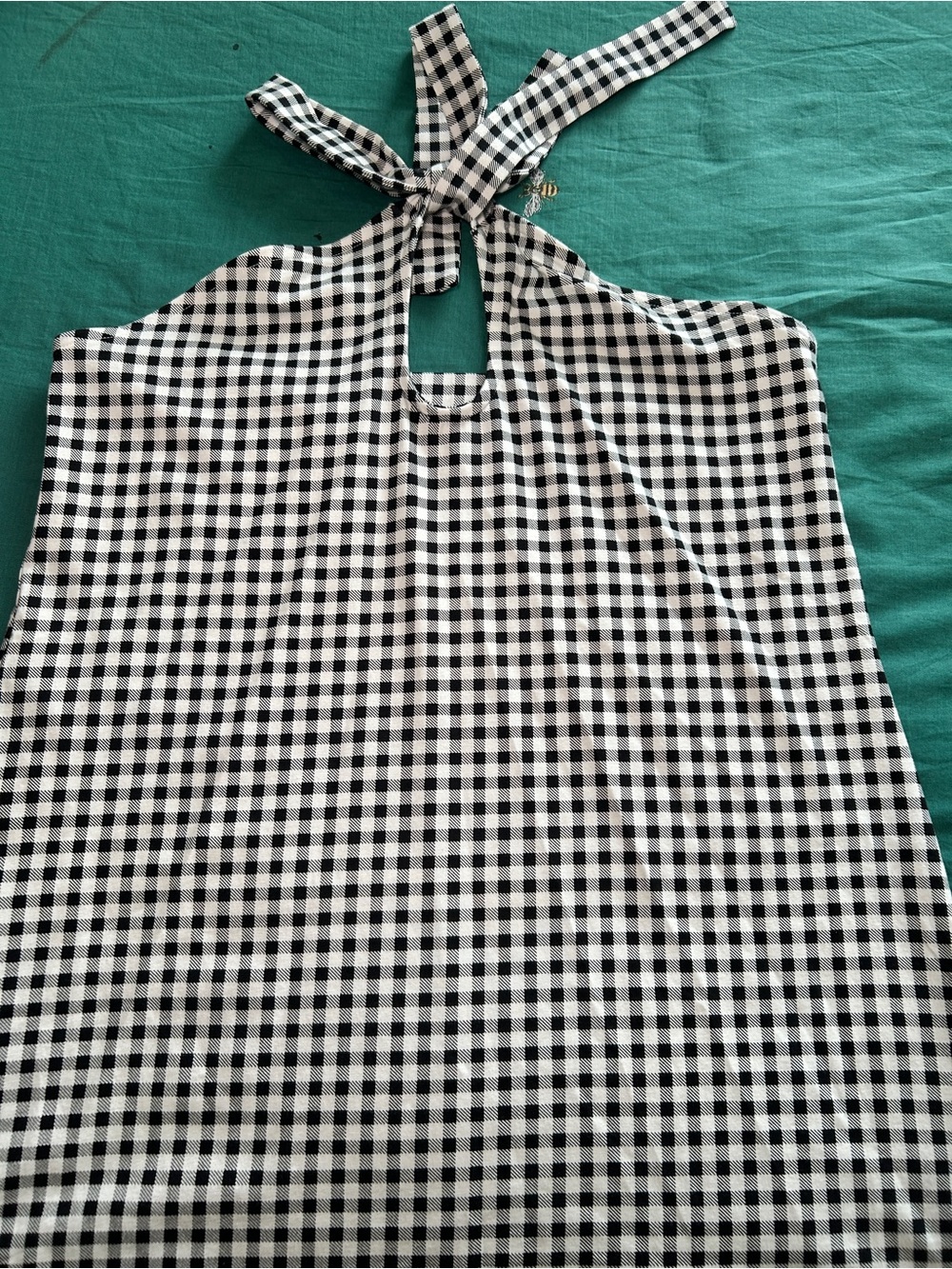 Black and White Gingham Halter Top